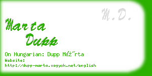 marta dupp business card